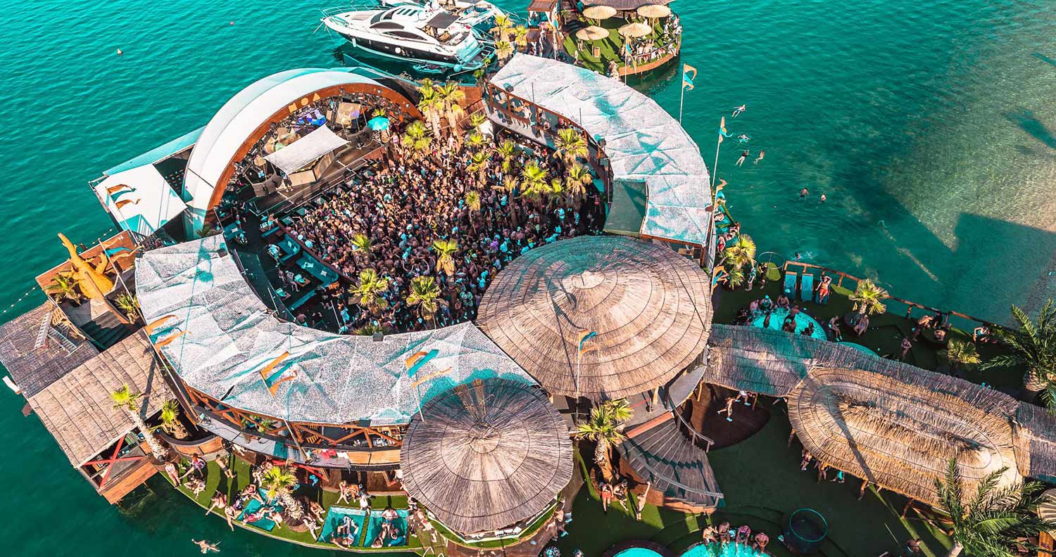 Drine view of Hideout Festival at Noa Beach Club Zrce