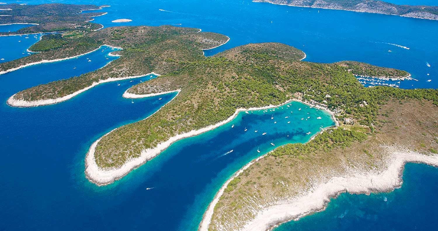 arial view of the kornati islands