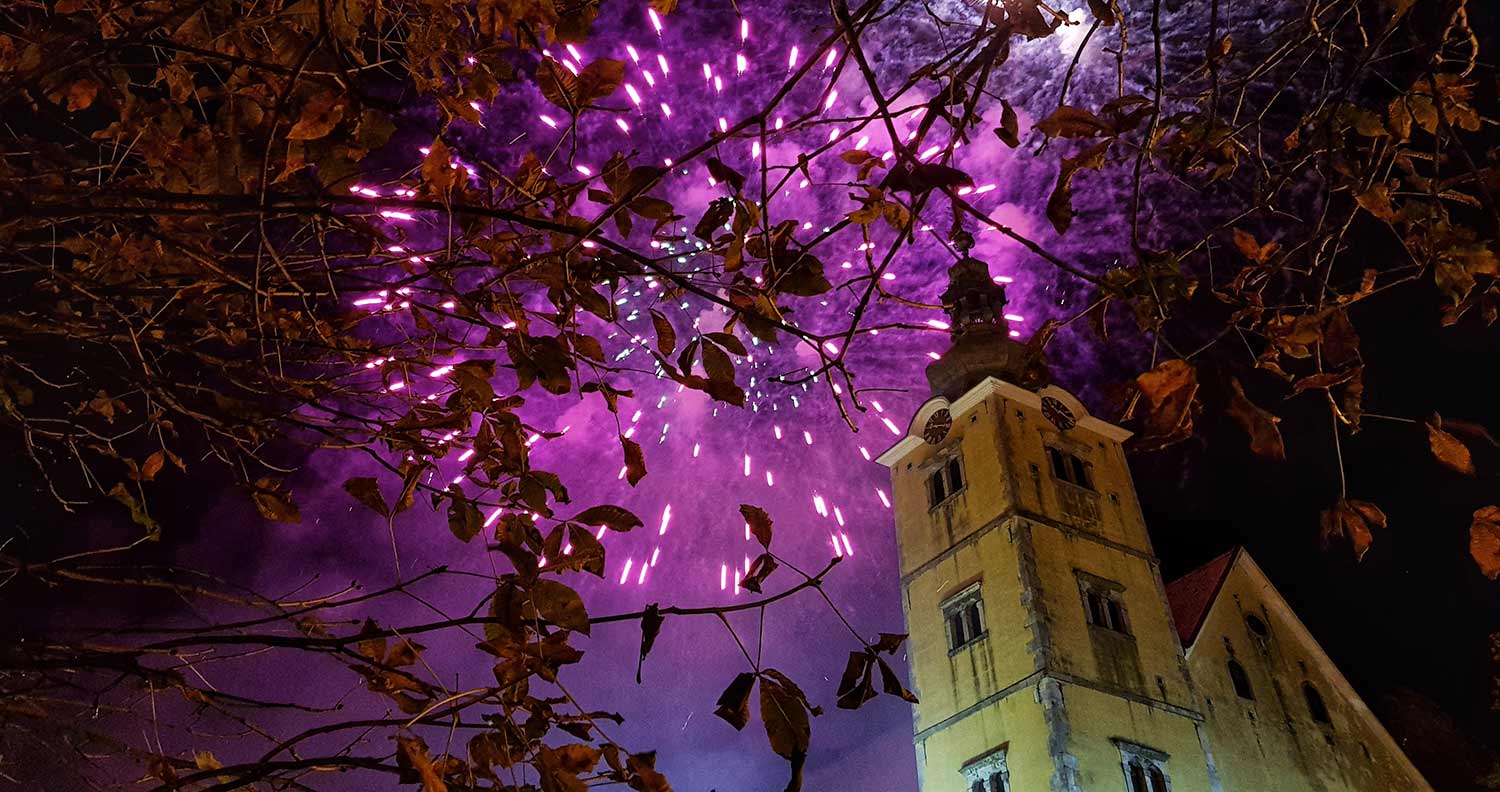 fireworks in winter in croatia