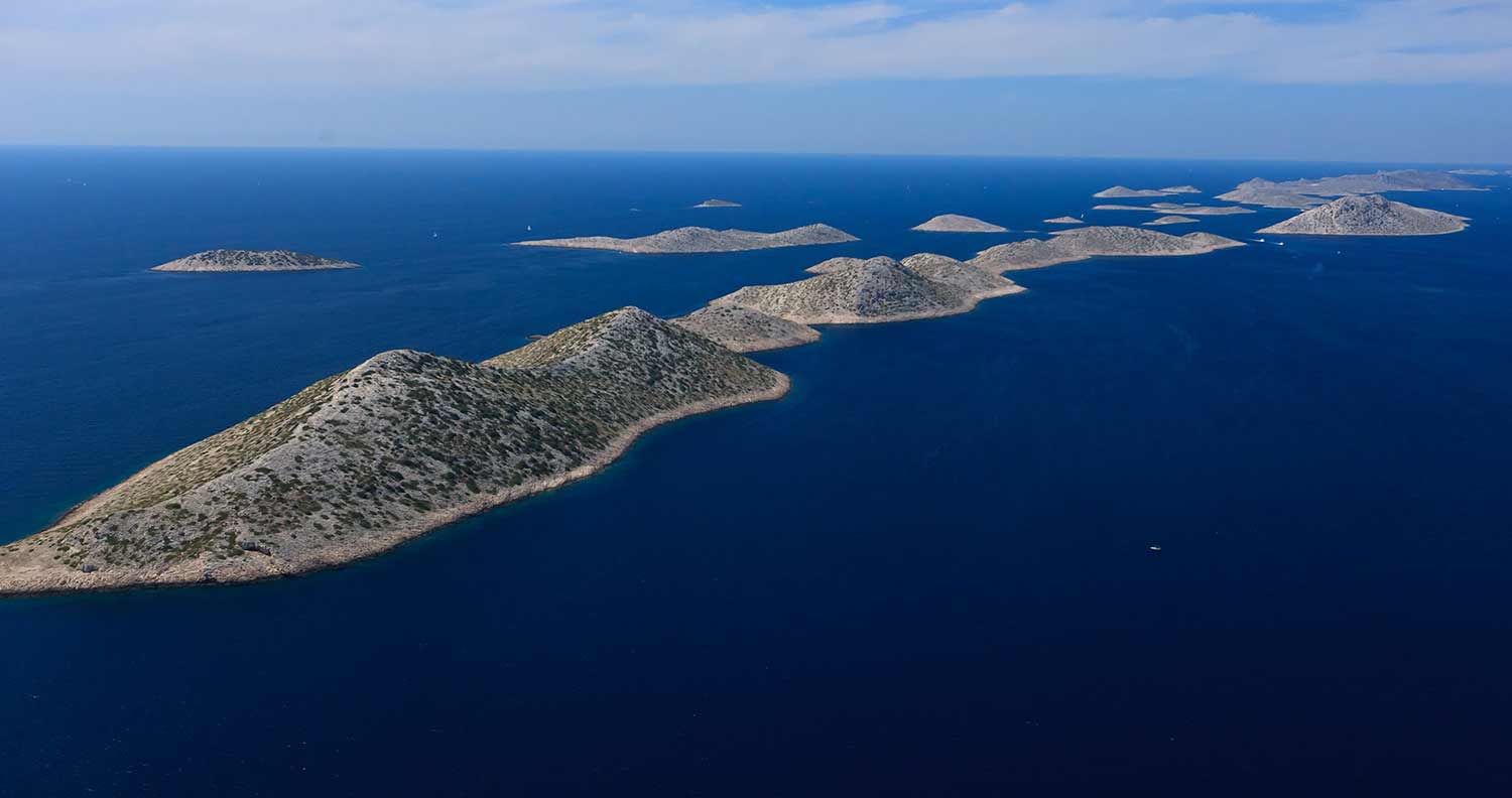 view of islands at Kornati National park Croatia