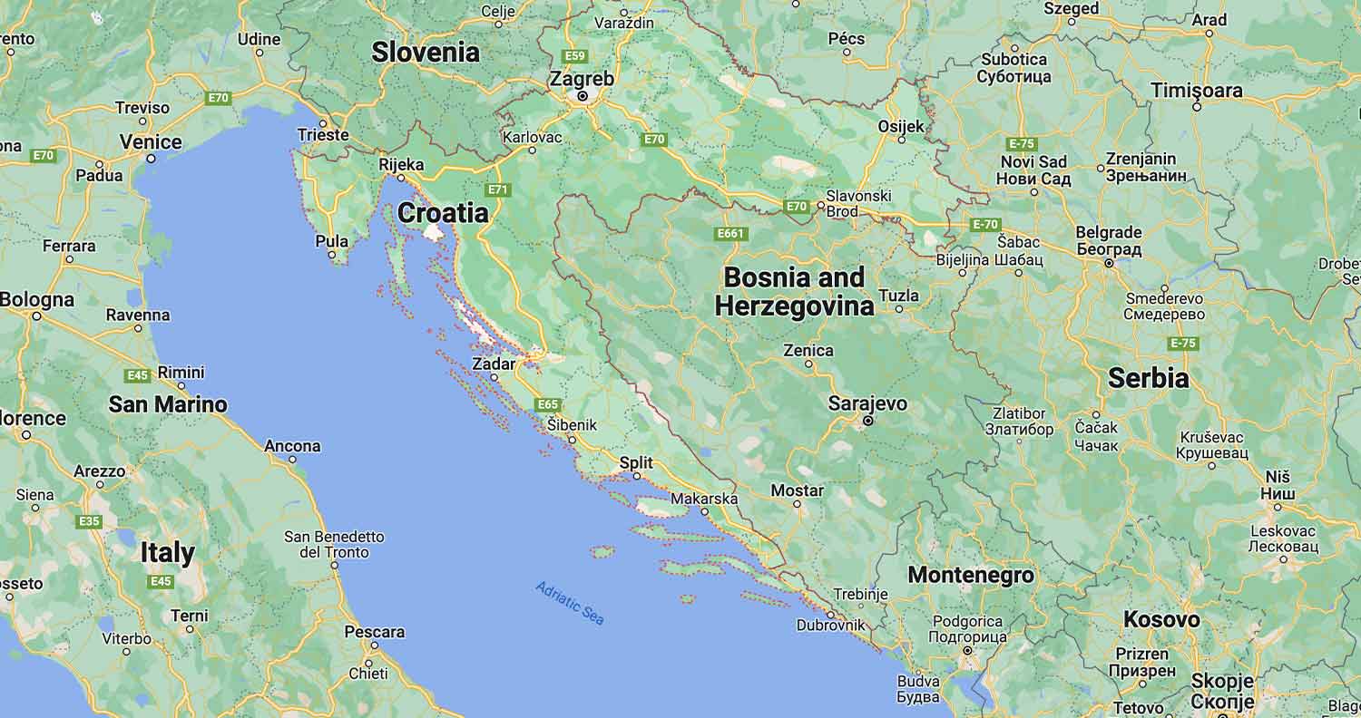 map of croatia