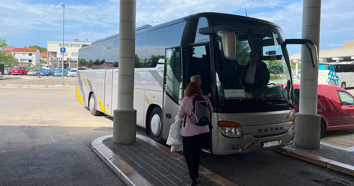 Travelling by bus from zadar to novalja