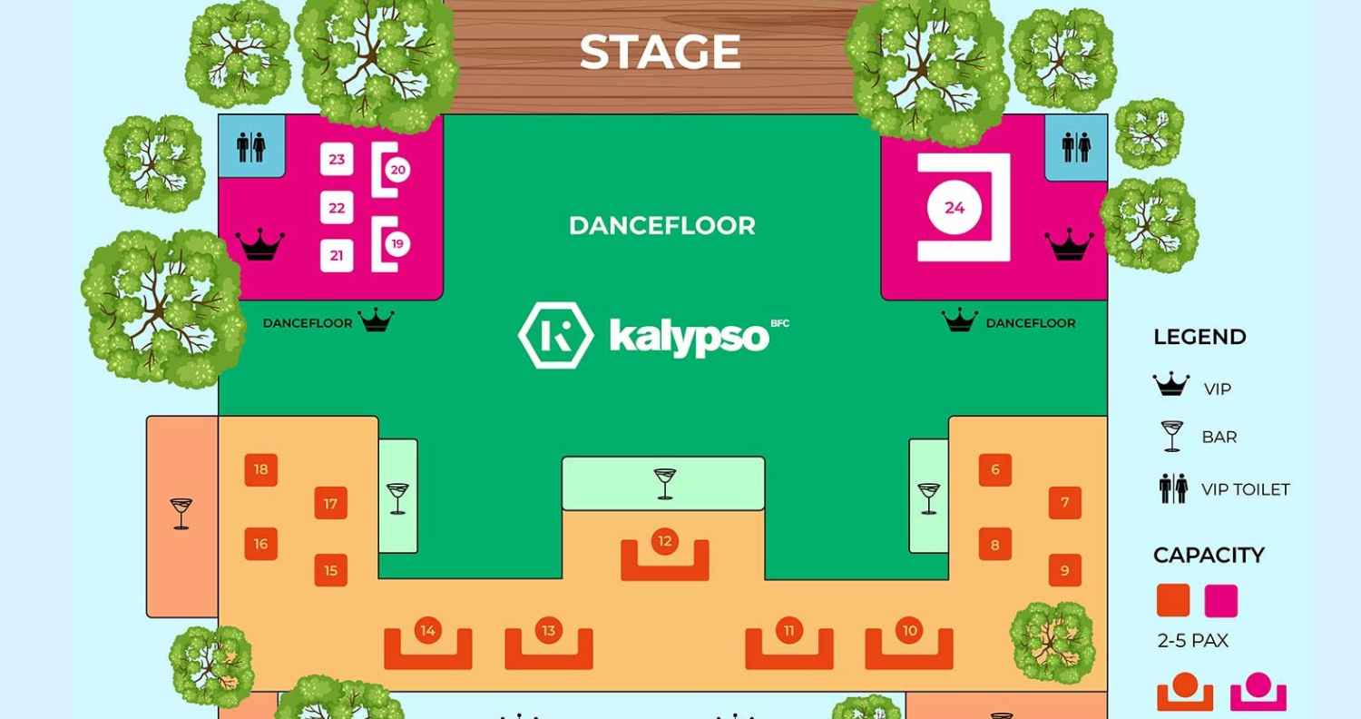 Zrce VIP Area table map